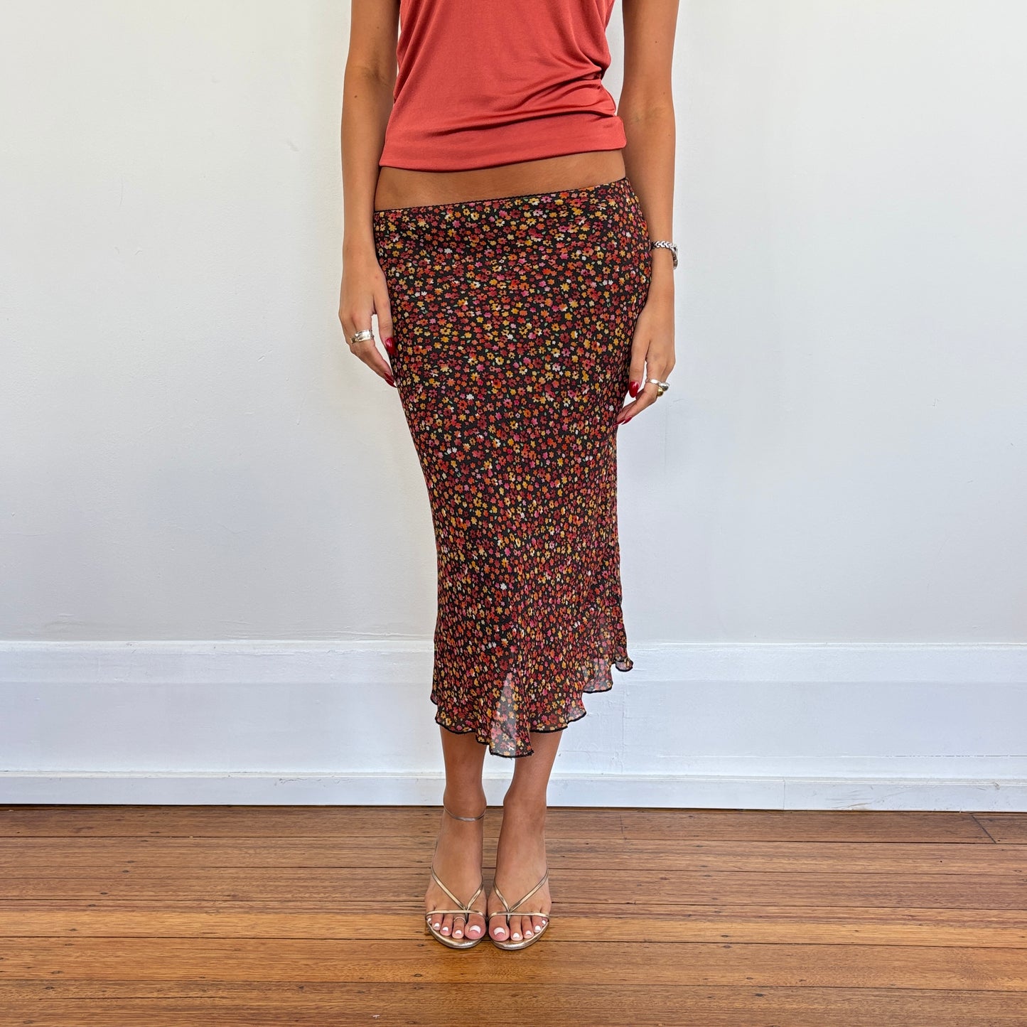 Italian floral midi skirt - XS/S