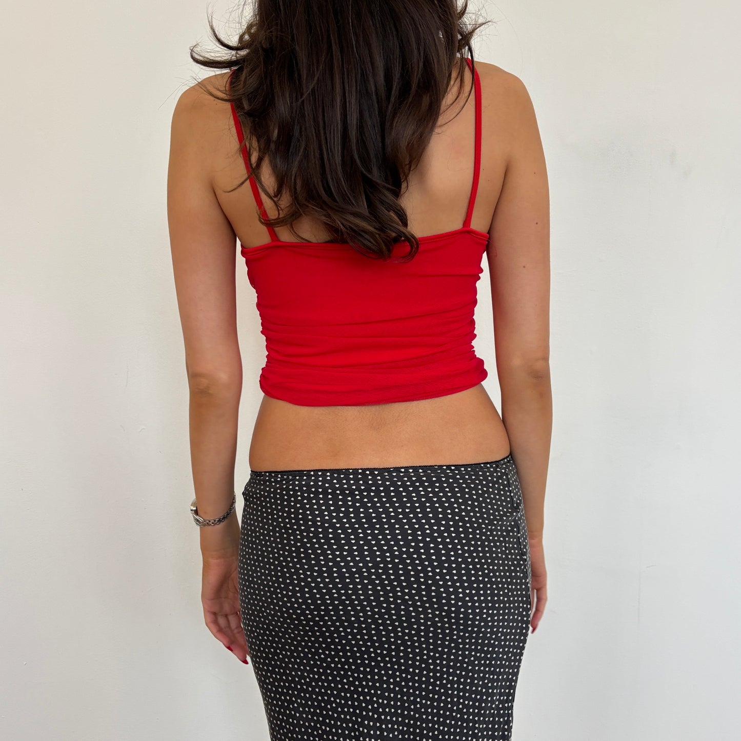 Italian ruched red cami - XS/S