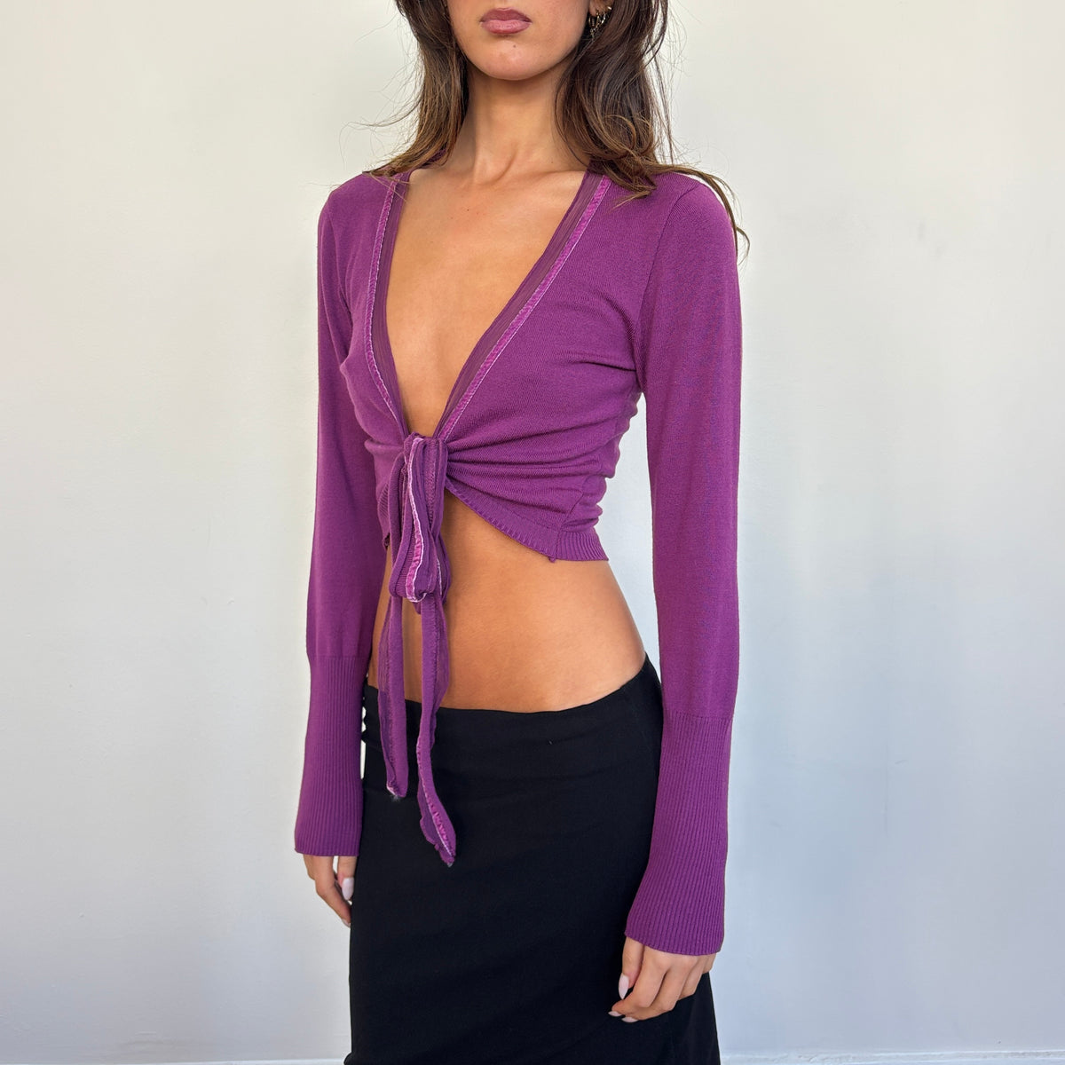 Italian purple wool cardigan - XS/S