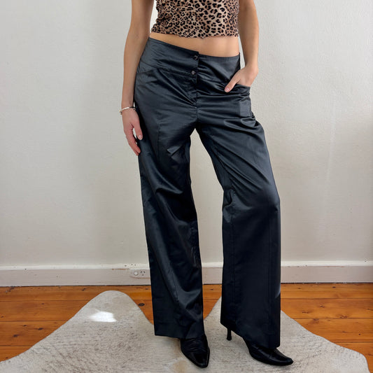 Black wide leg pants - S/M