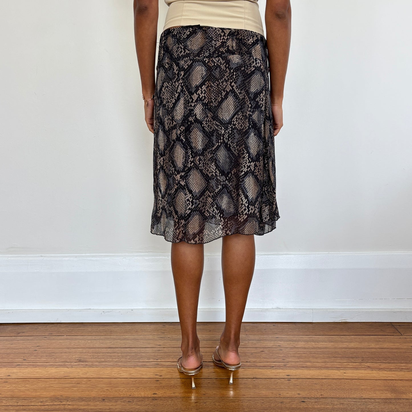 Italian snake print midi skirt - XS
