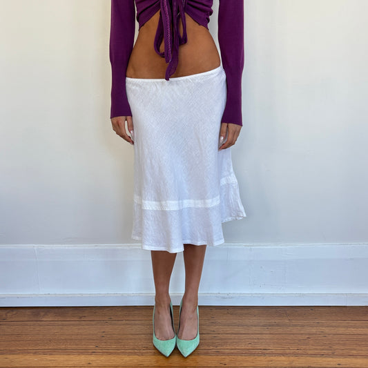 White linen midi skirt - S