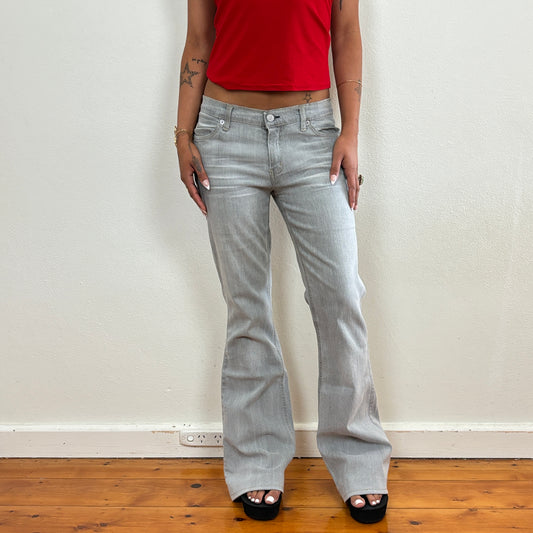 Grey low waist flared jeans - XS/S