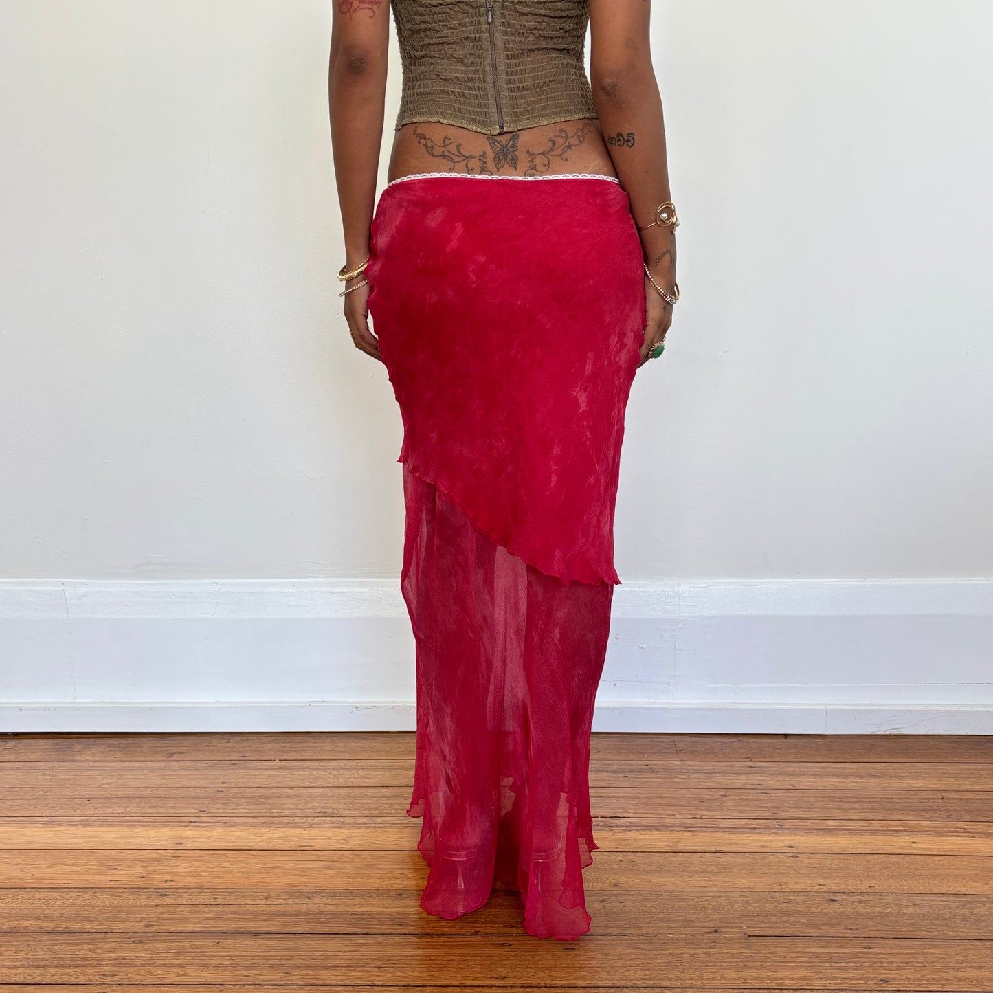 Italian silk maxi skirt - XS