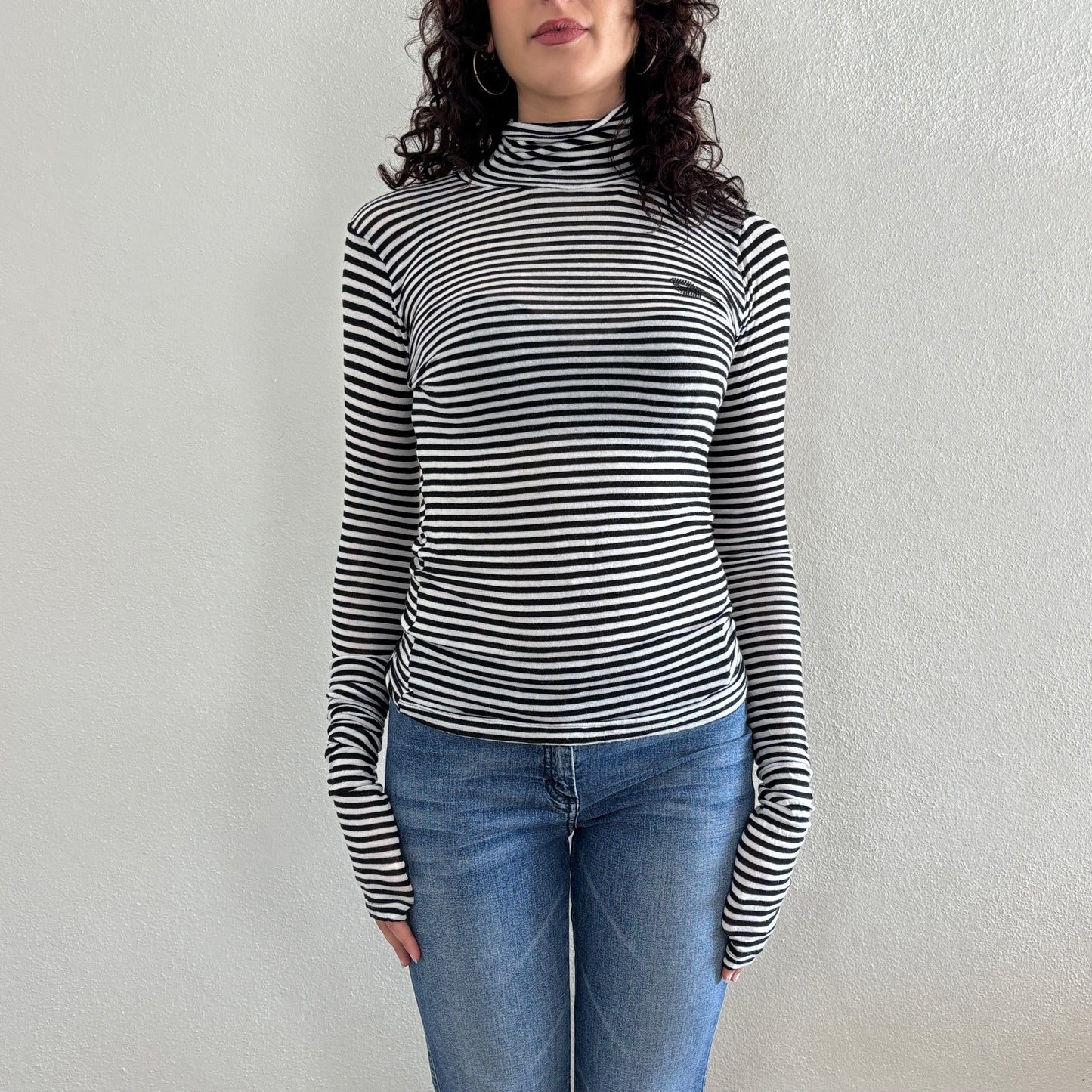Striped long sleeve top - S