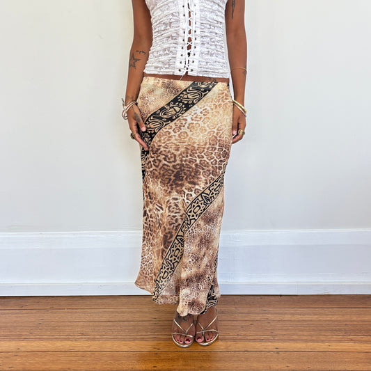Italian leopard maxi skirt - XS