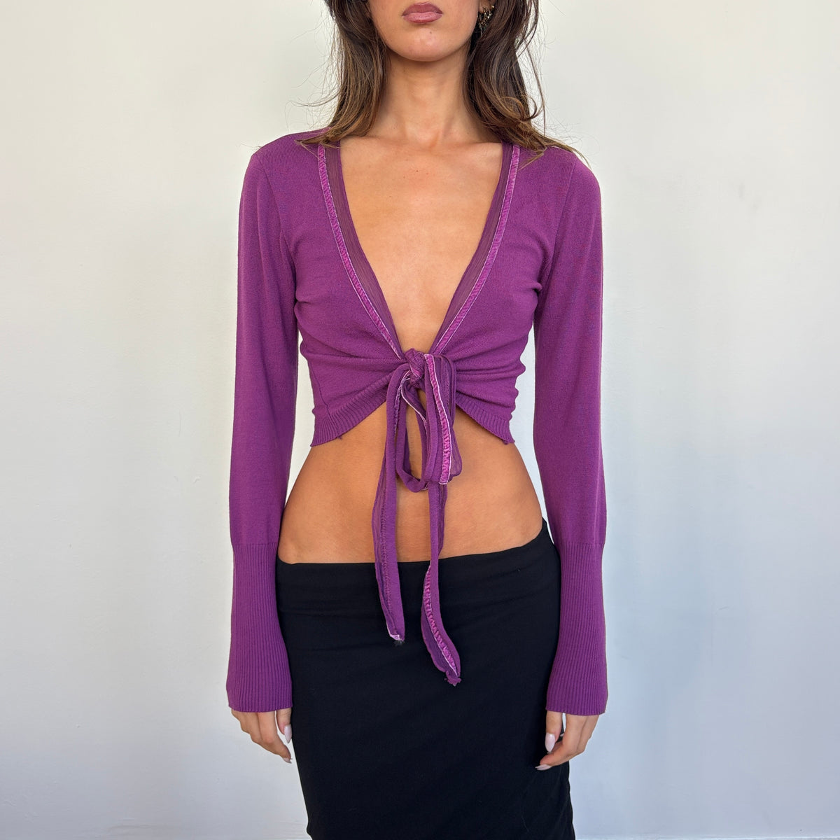 Italian purple wool cardigan - XS/S