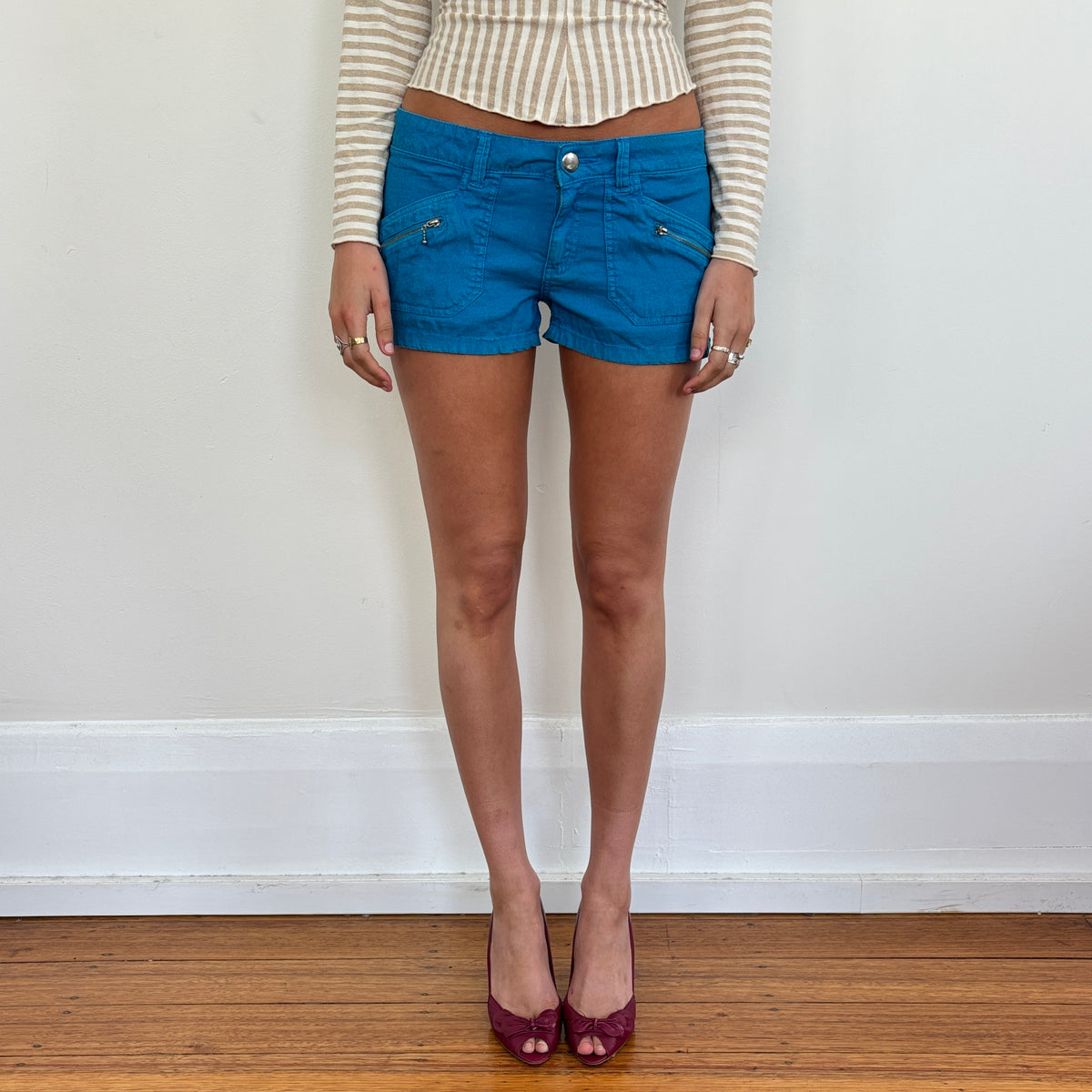 Italian blue mini shorts - S