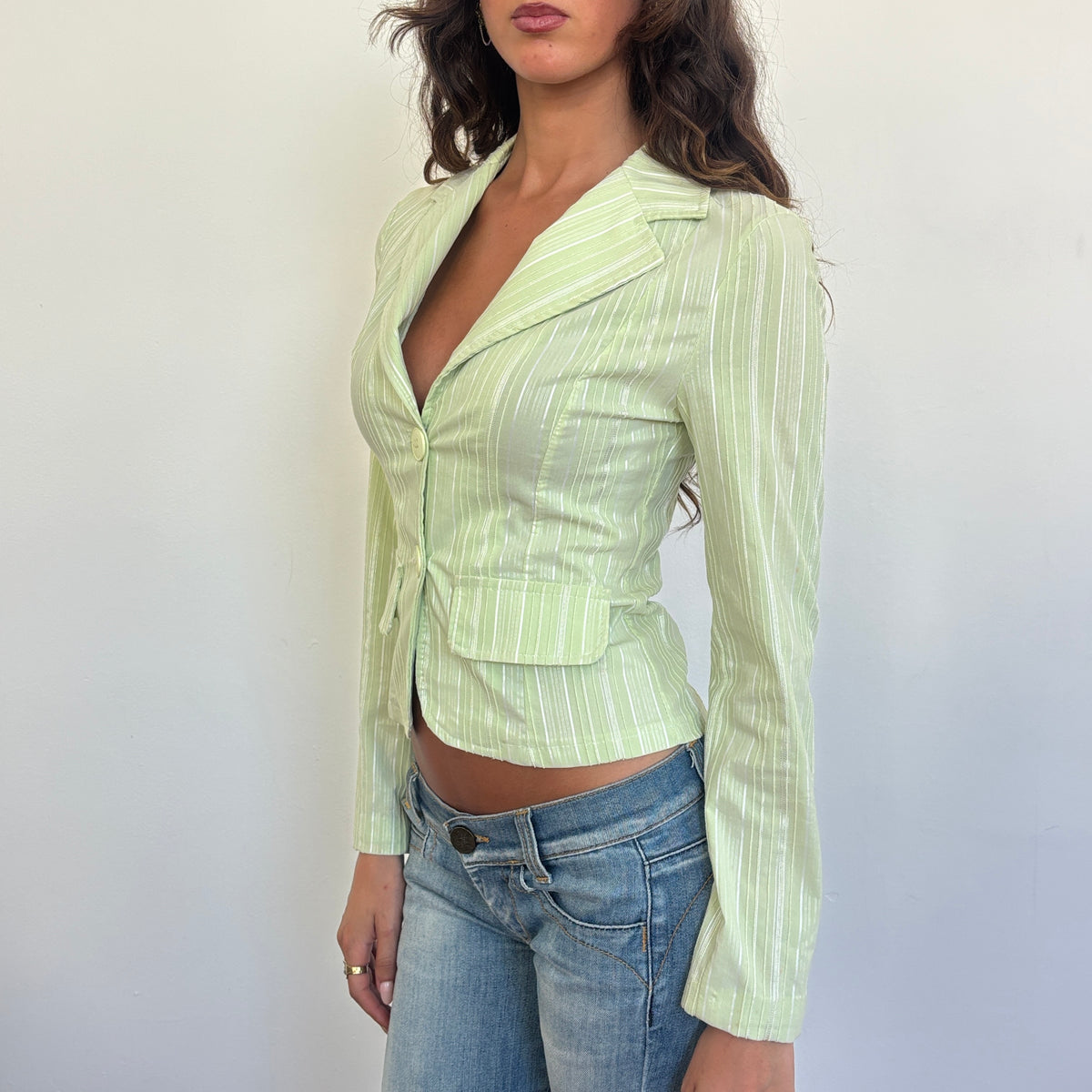Italian soft green blazer - XS/S