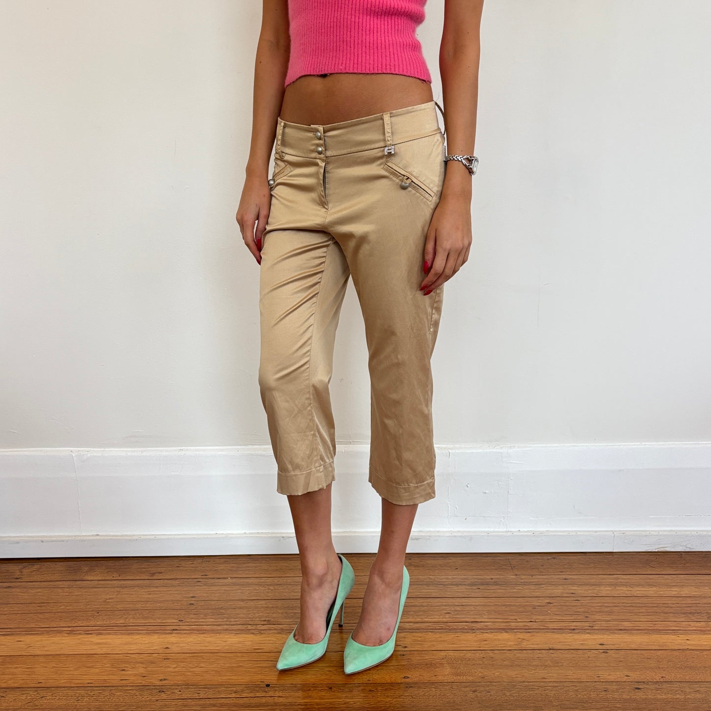 Italian gold capris - M