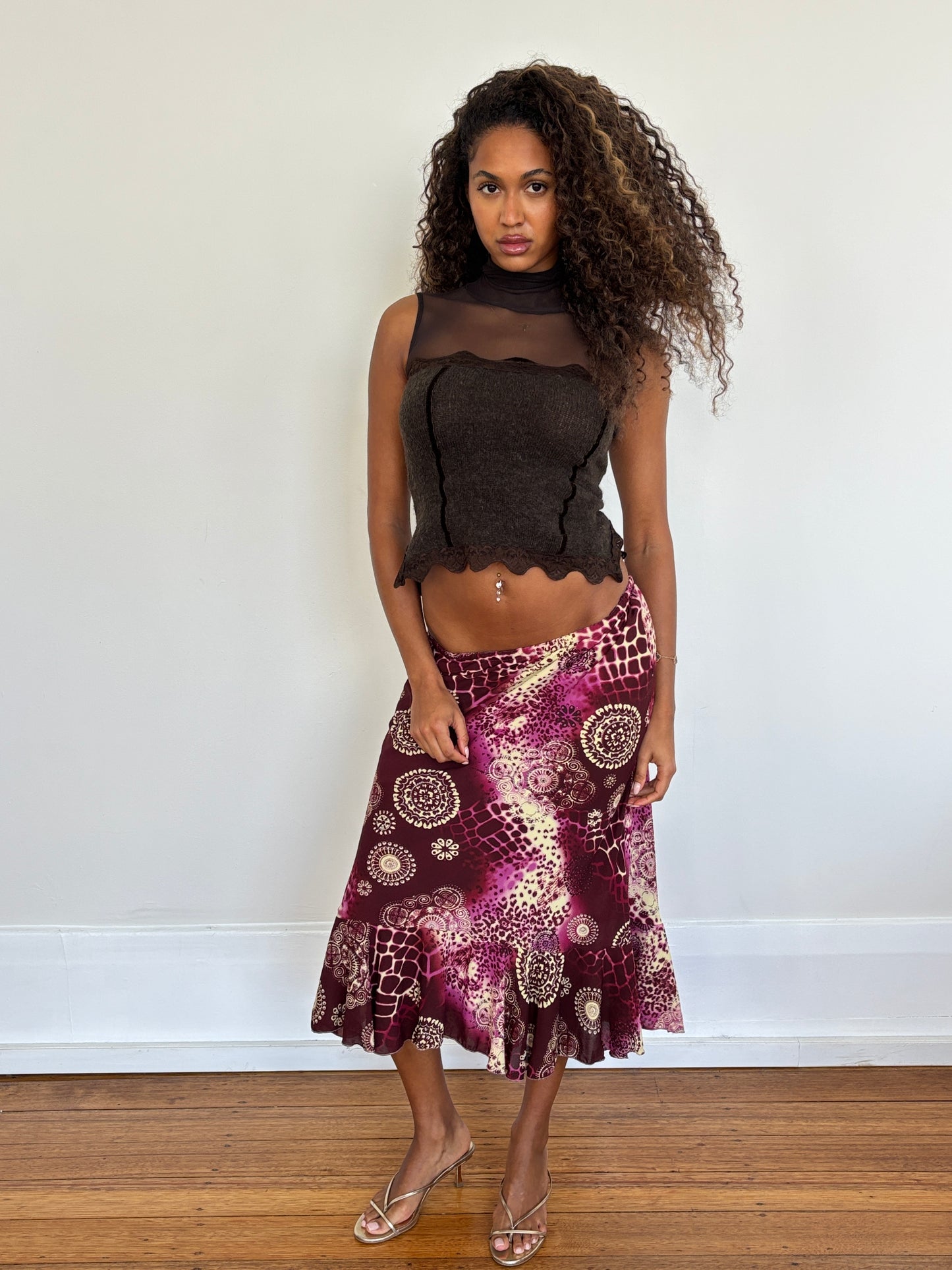 Italian graphic midi skirt - XS/S