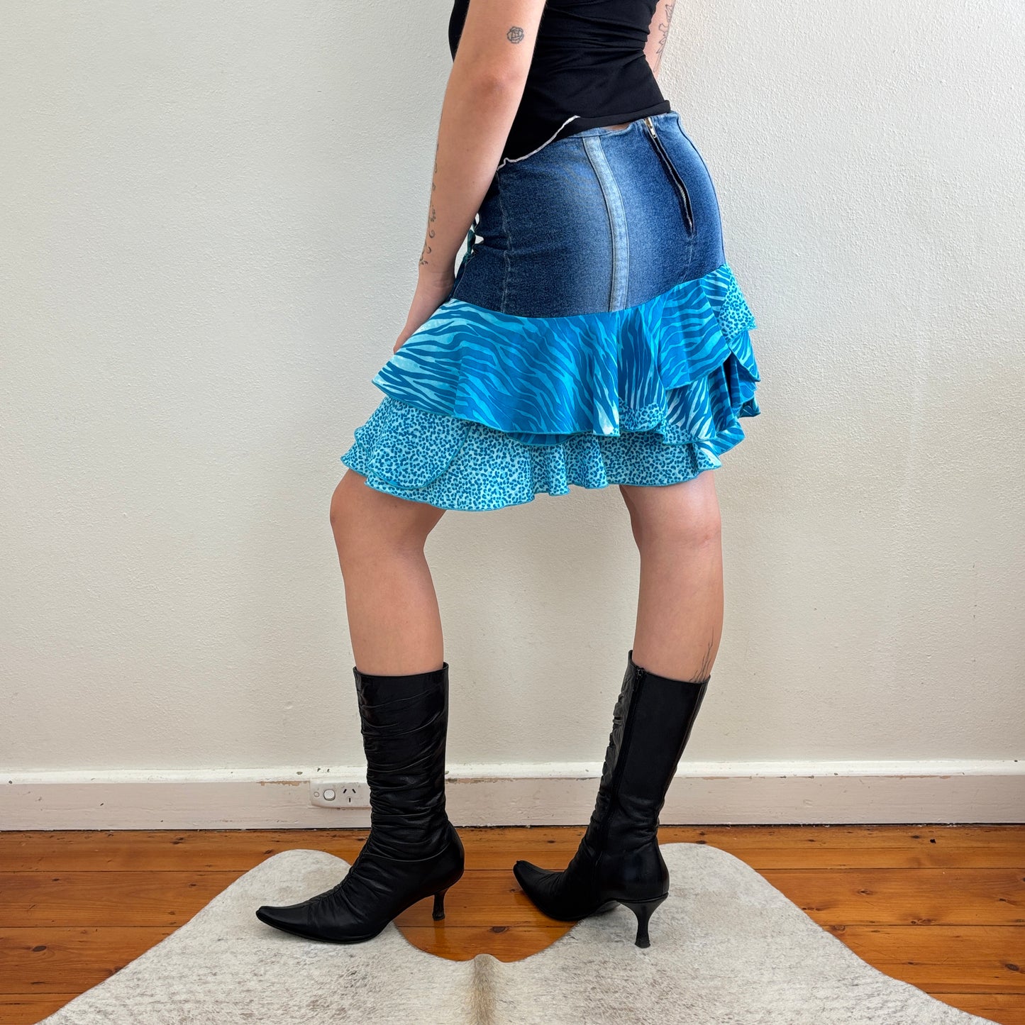 Denim animal print skirt - XS/S