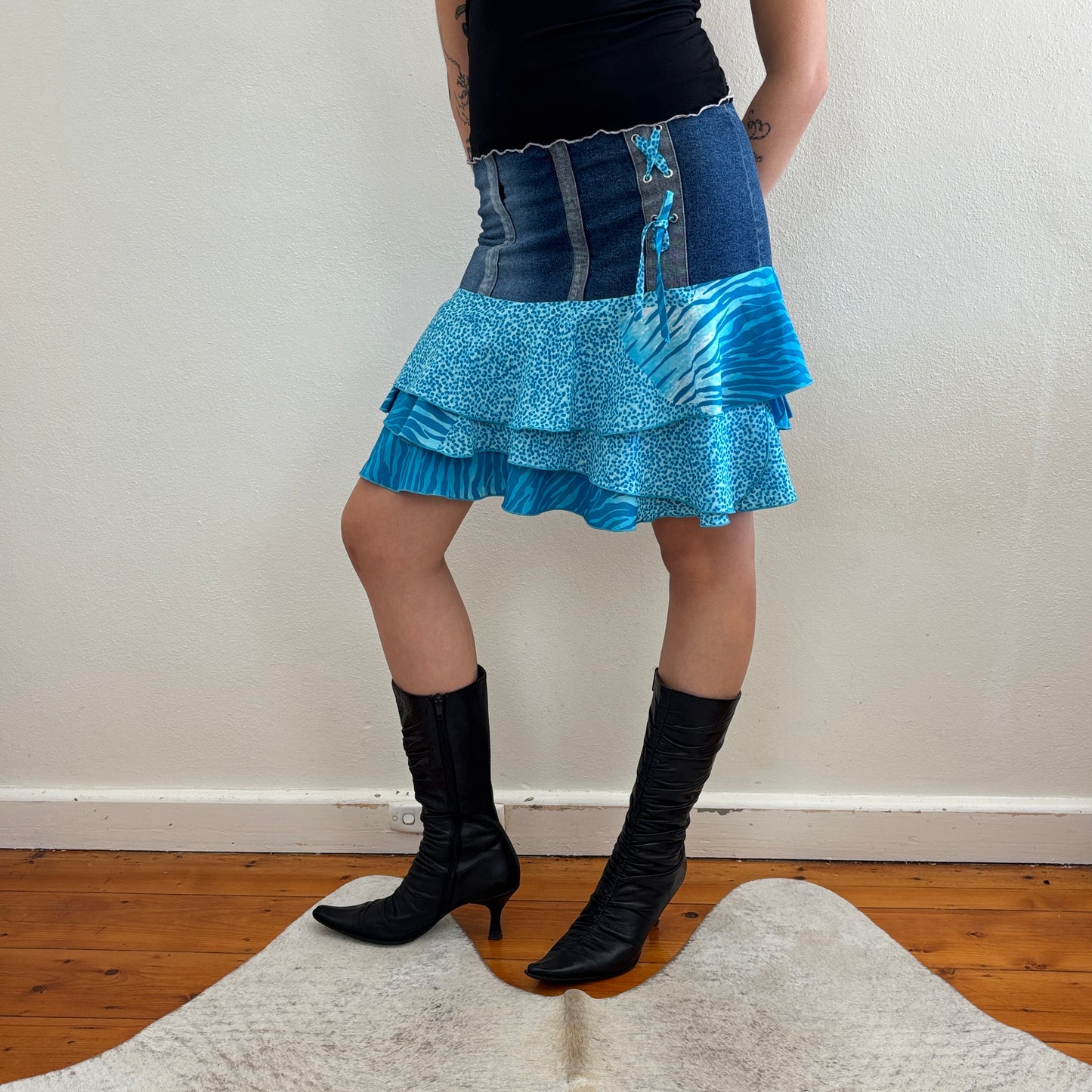 Denim animal print skirt - XS/S