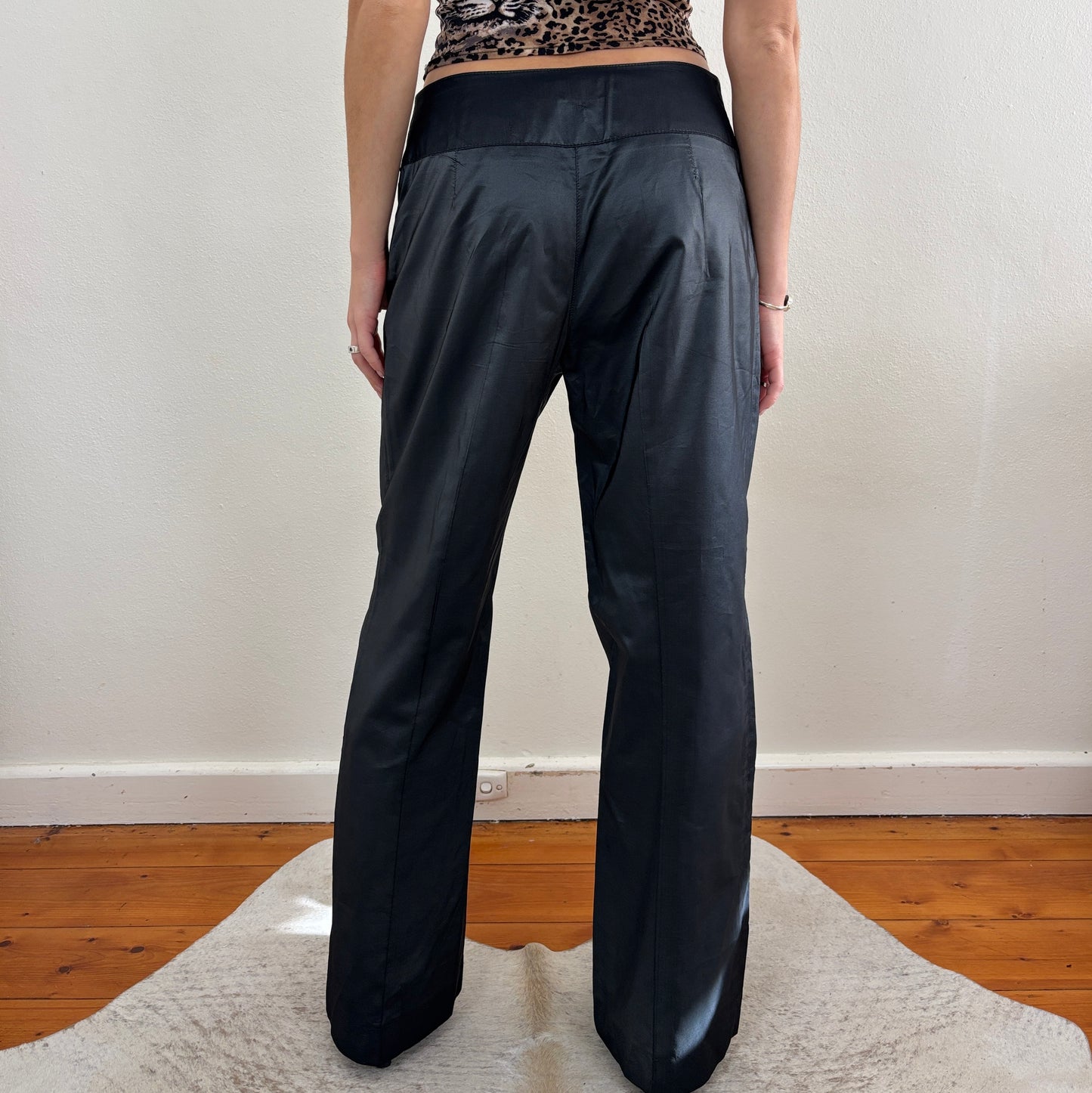 Black wide leg pants - S/M