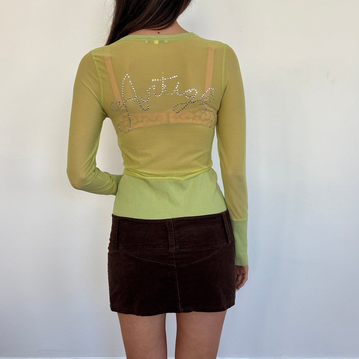 Artigli sequin mesh zip top - S