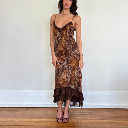 Italian snake print maxi dress - S