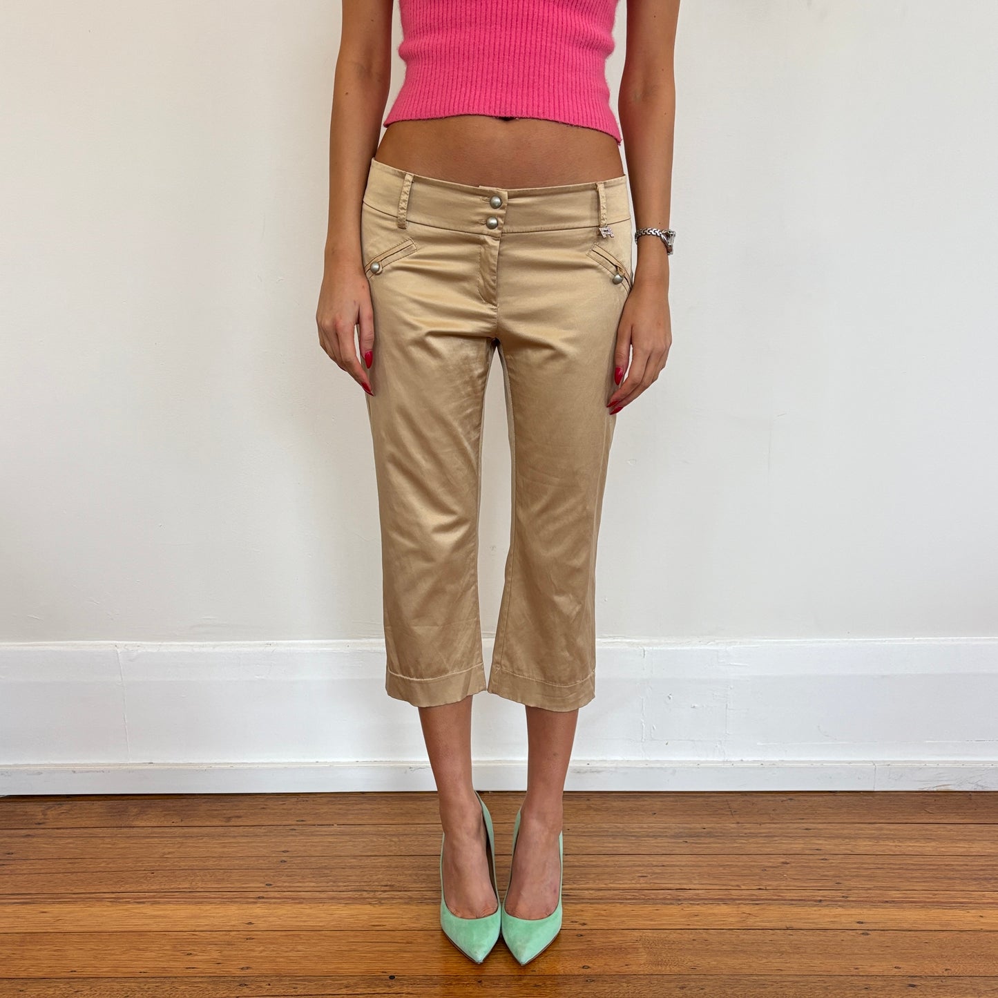 Italian gold capris - M