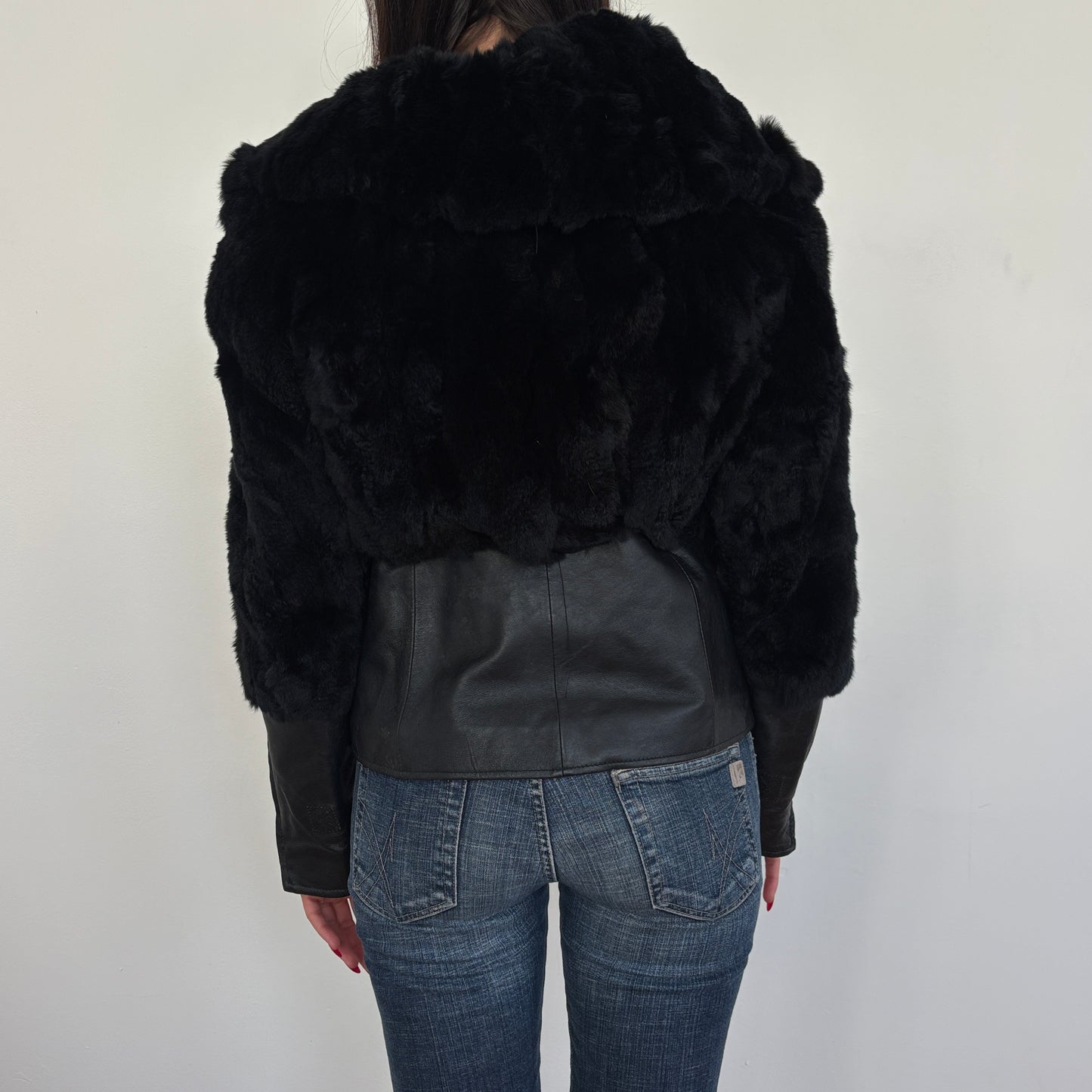 Italian leather and fur jacket - M