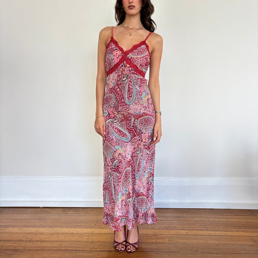 Italian paisley maxi dress - M/L