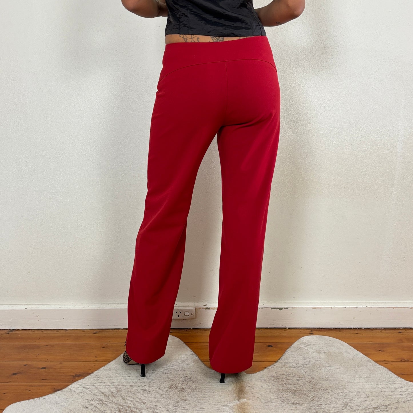 Red low rise pants - XS