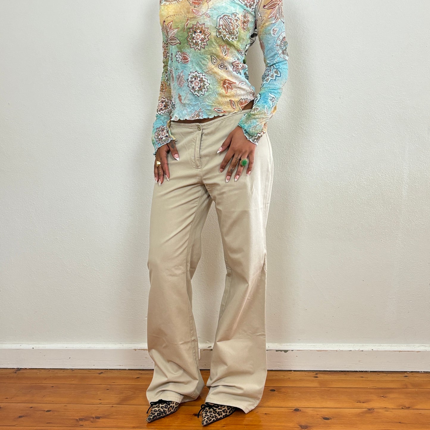 Beige cotton pants - XS/S