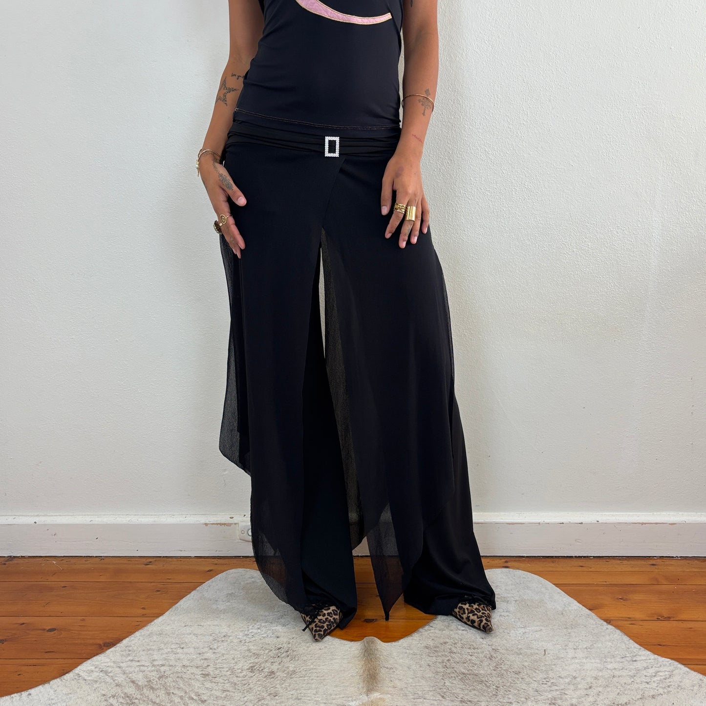Italian mesh overlay pants - XS/S