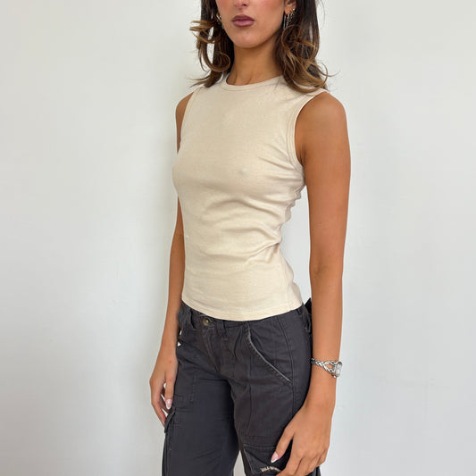 Beige cotton tank - M