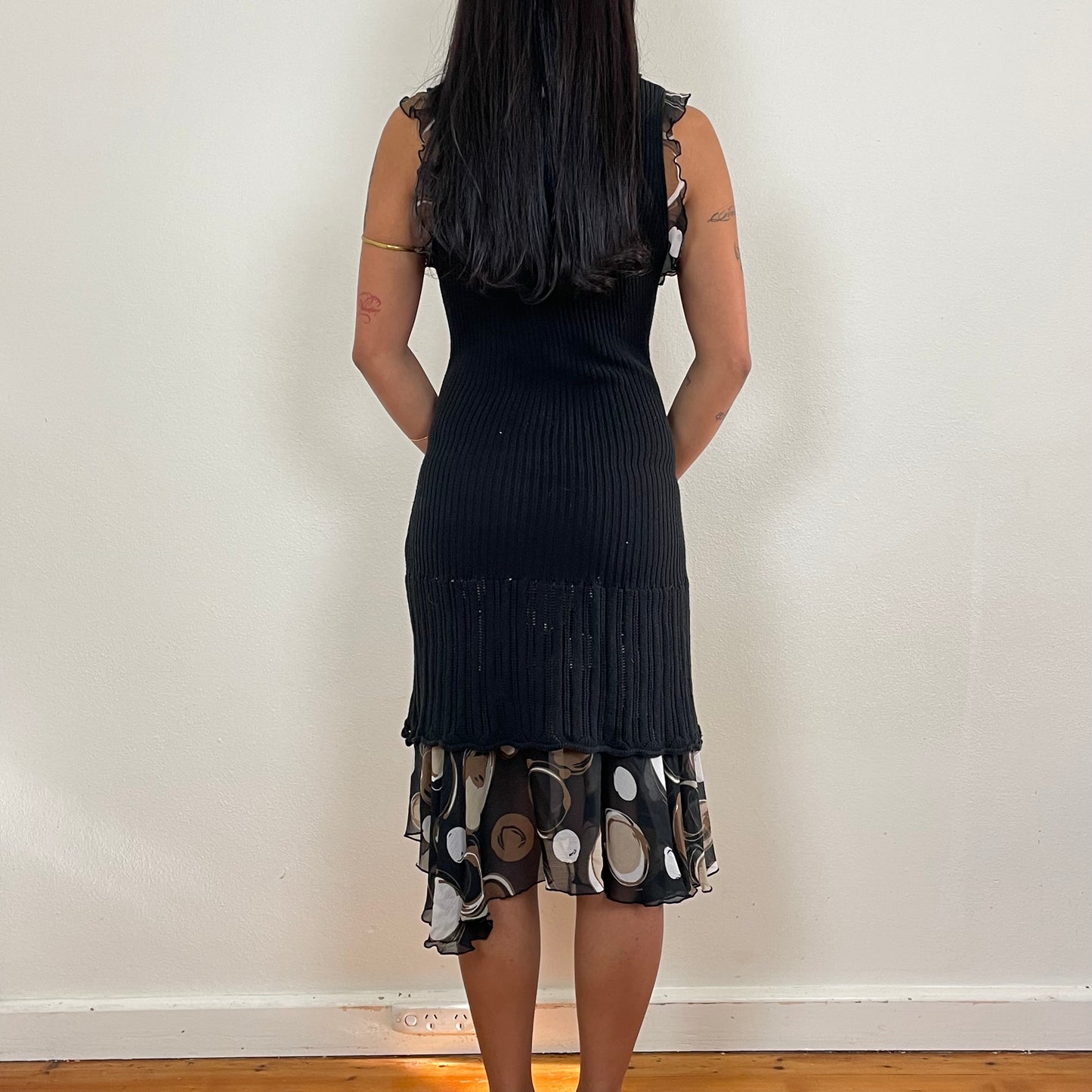 Black midi dress - S