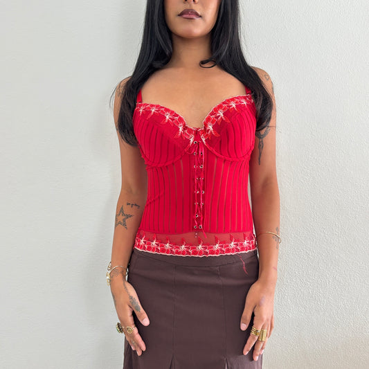 Floral embroidered corset - XS/S