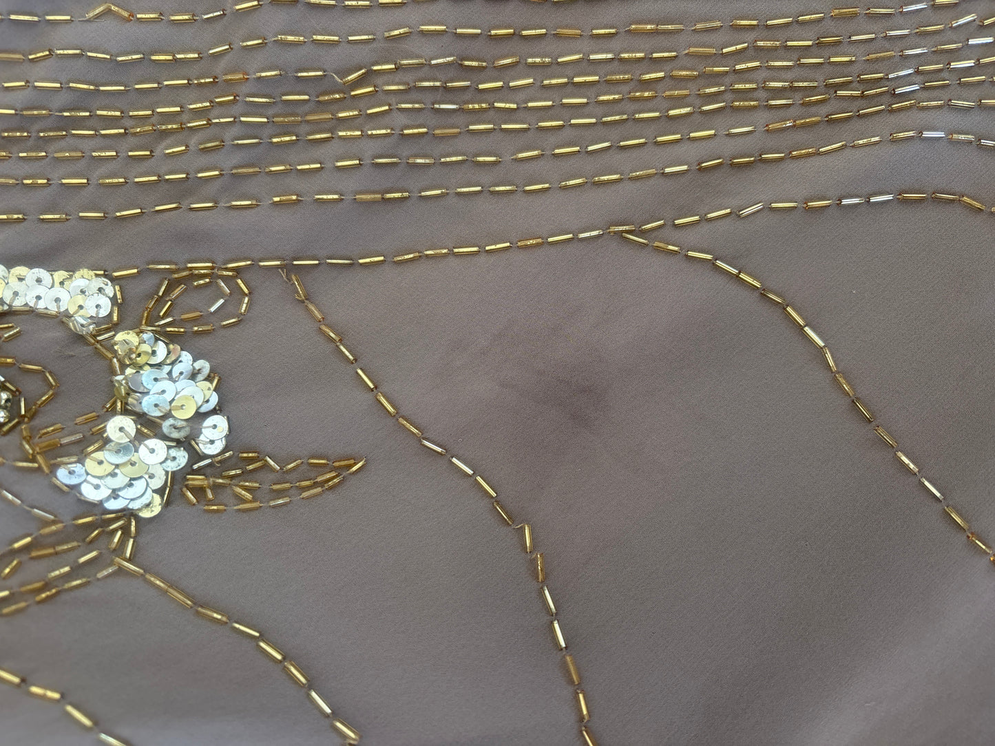 Italian silk beaded dress - S