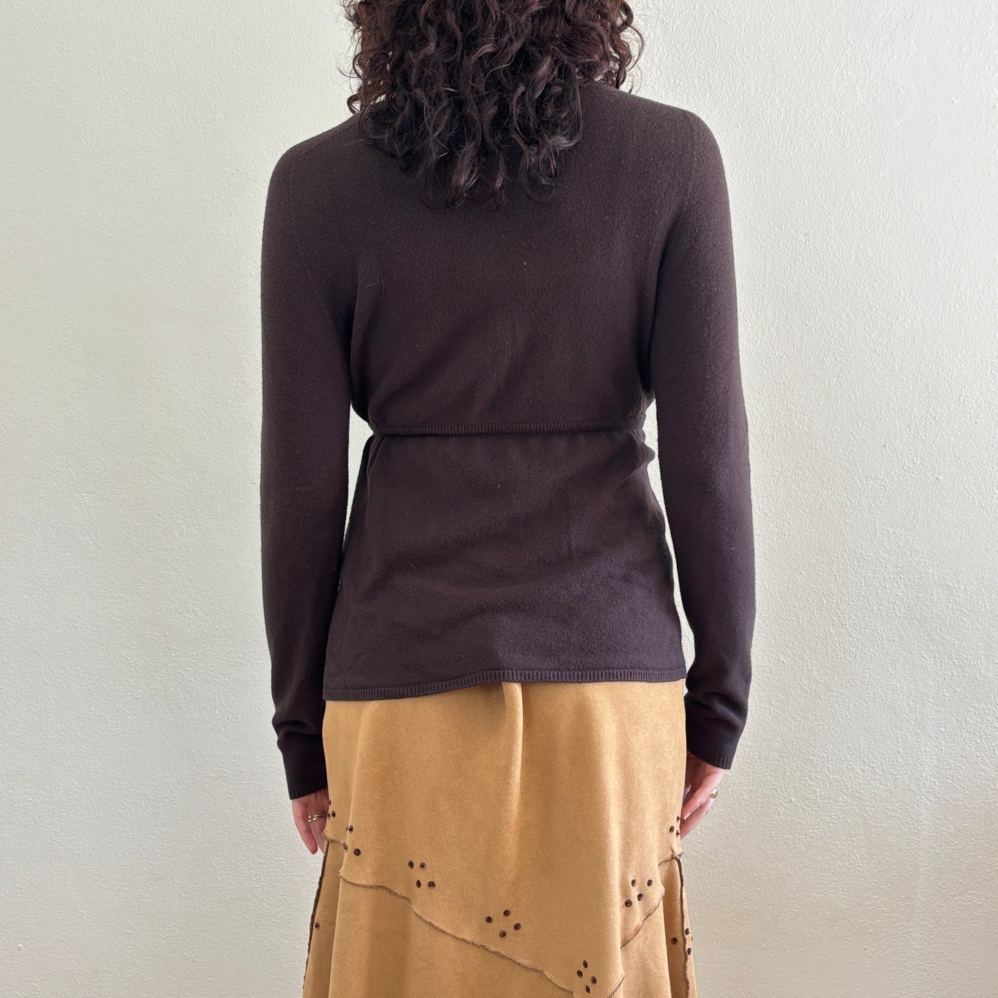 Brown knit cardigan - S/M