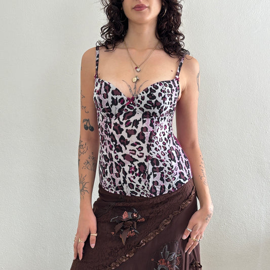 Purple leopard corset - S