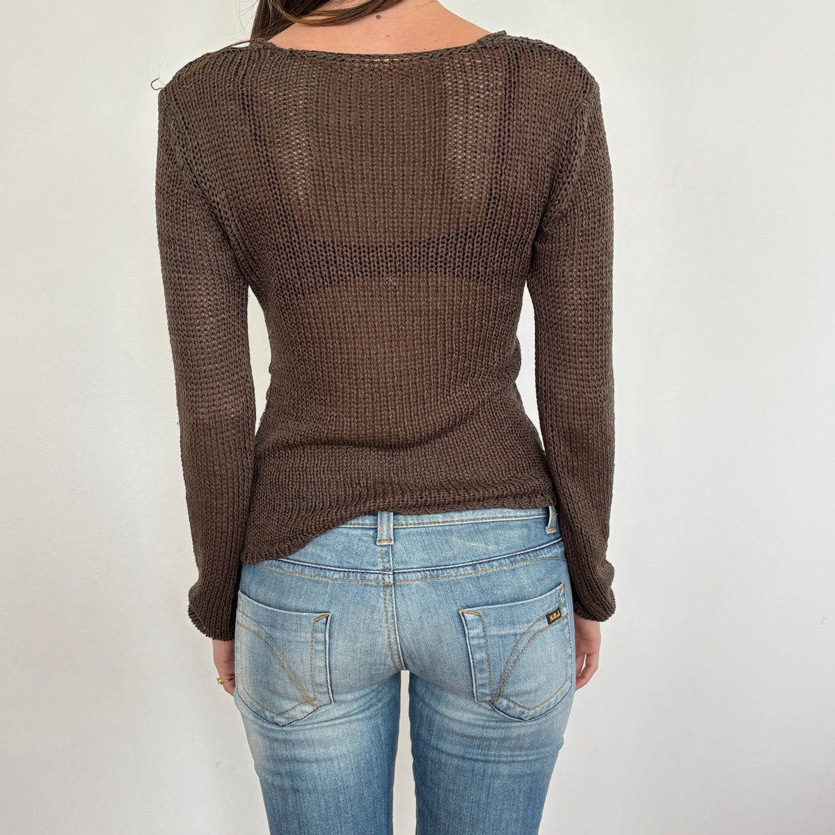 Crochet knit jumper - S