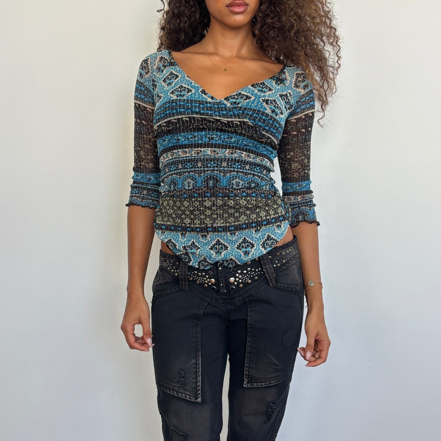 Sparkly blue top - XS