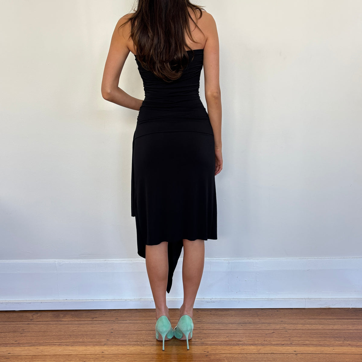Italian asymmetric midi dress - S