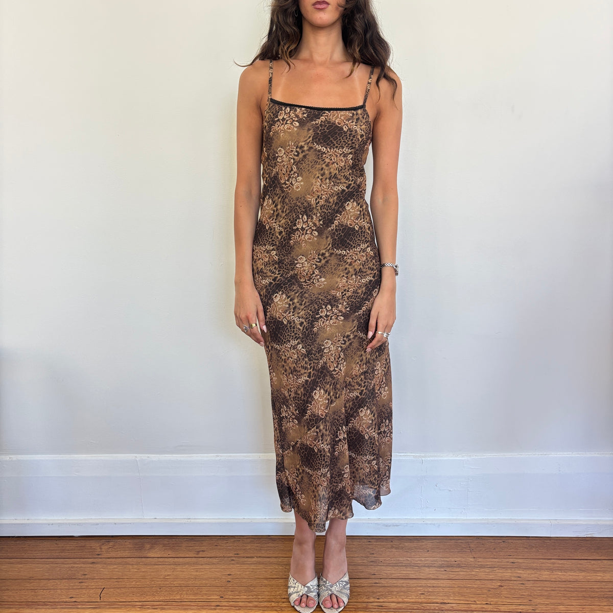 Italian leopard maxi dress - M