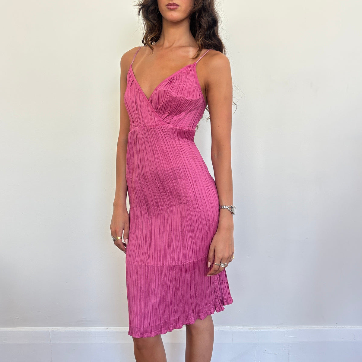 Italian pink midi dress - M/L