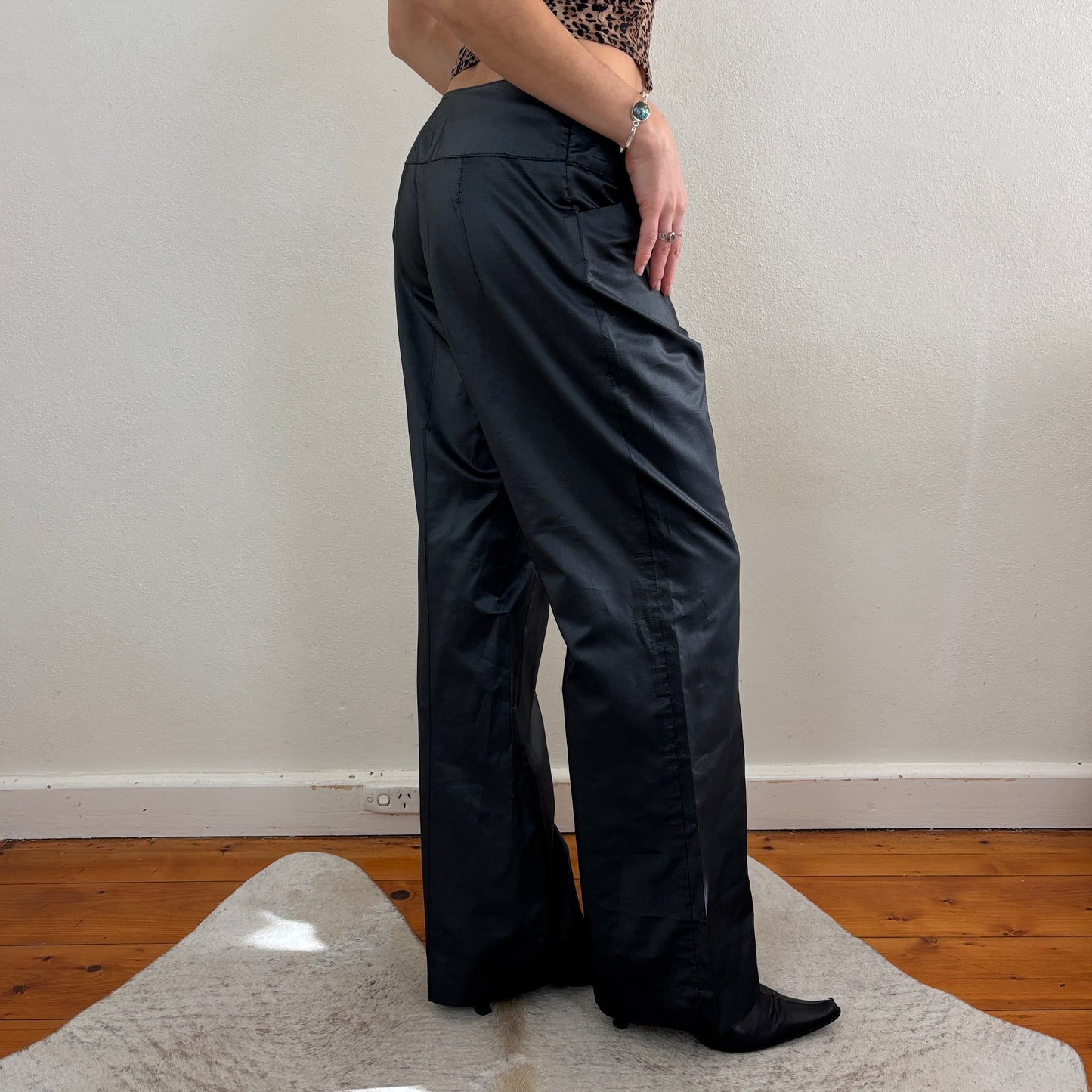 Black wide leg pants - S/M