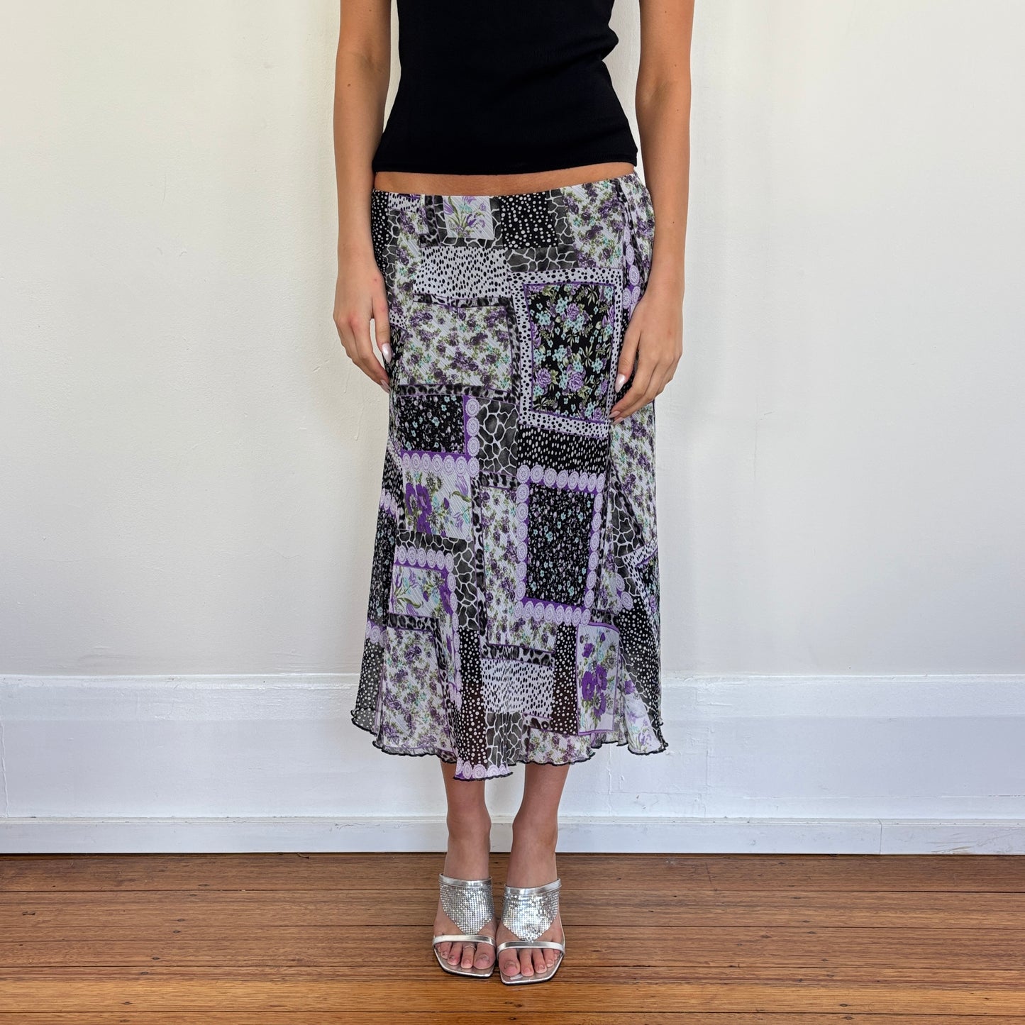 Italian floral midi skirt - XS/S