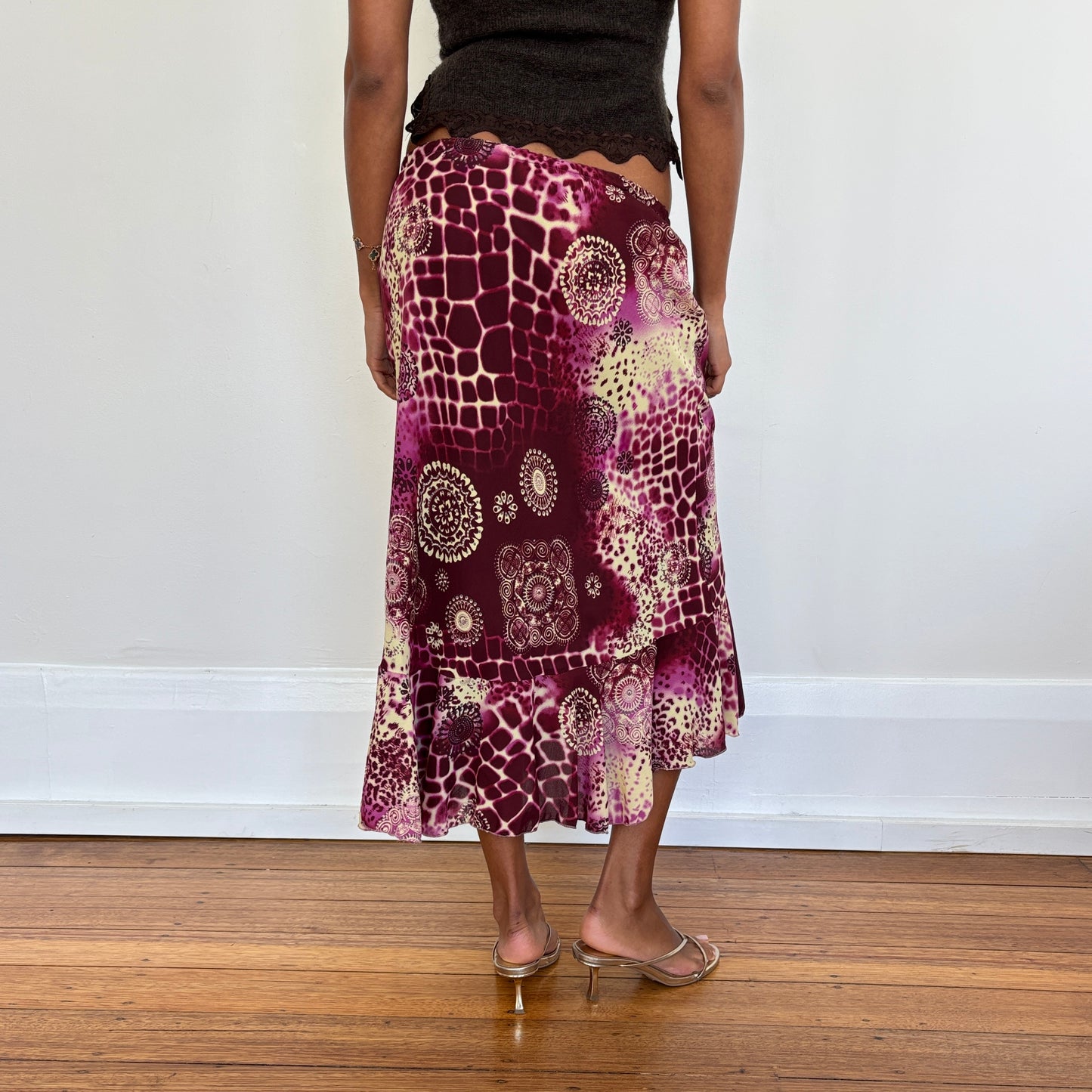 Italian graphic midi skirt - XS/S