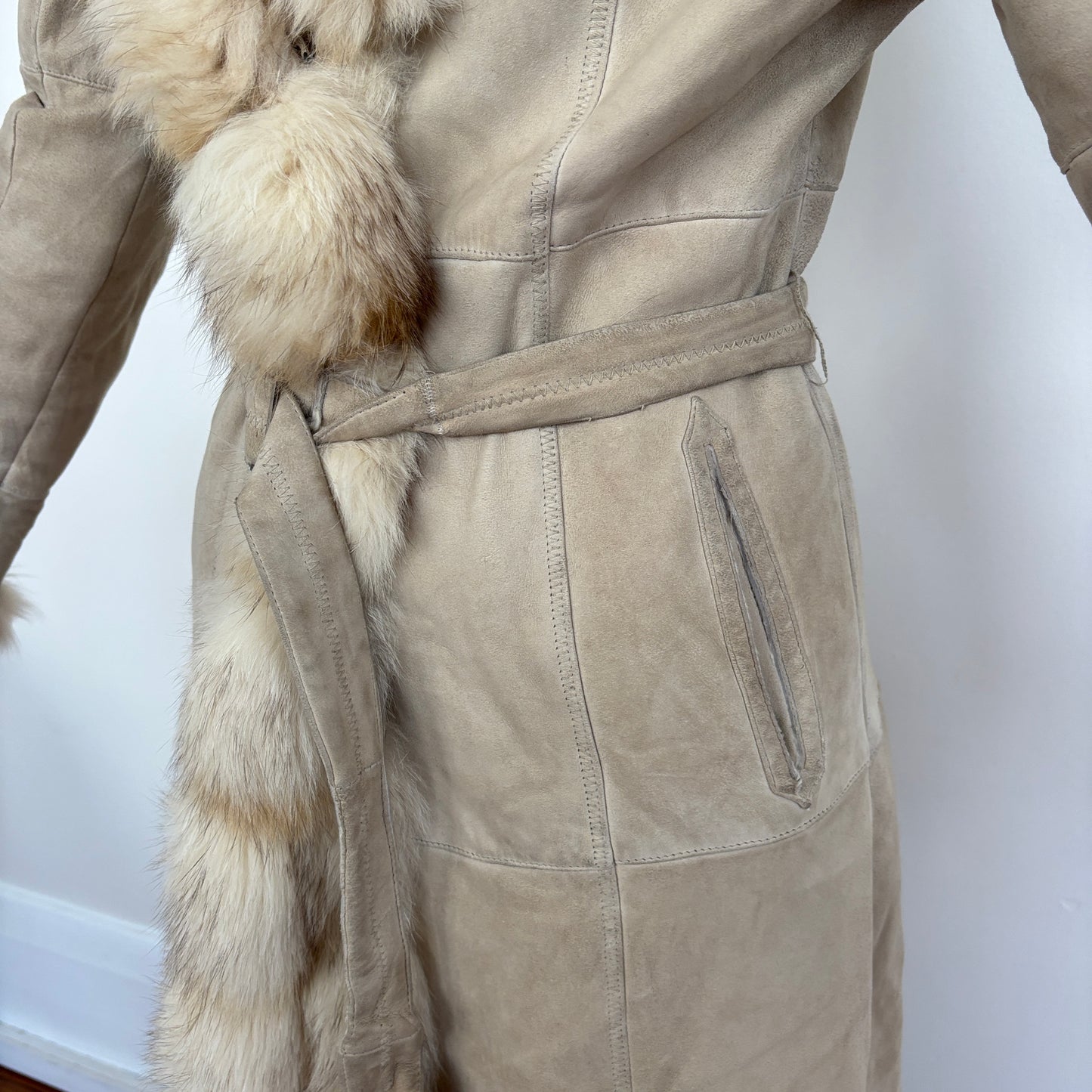 Italian suede fur coat - S/M