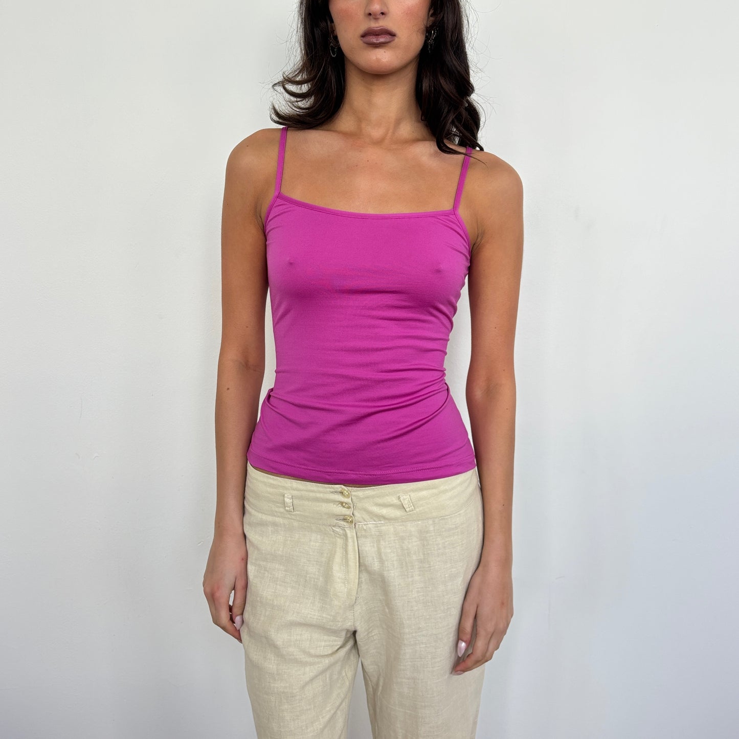 Fuschia slinky cami - M