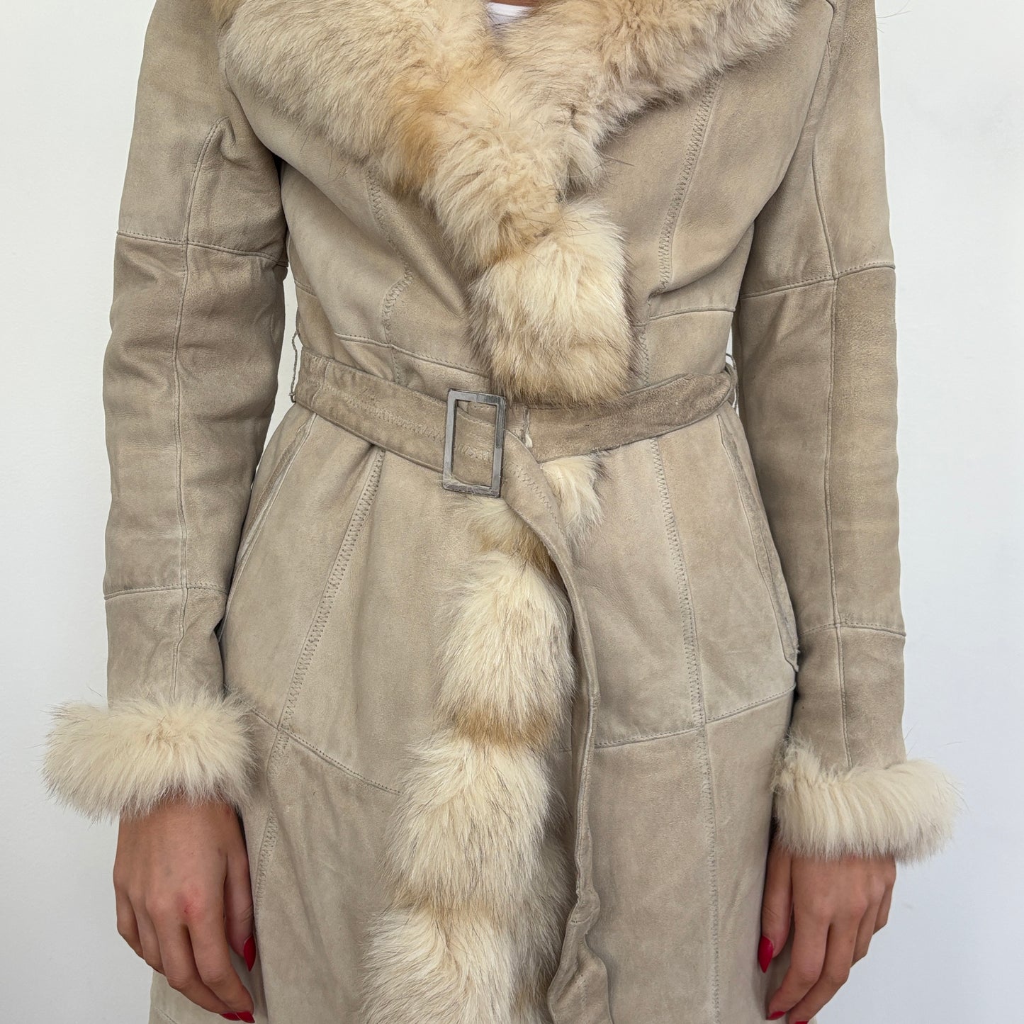 Italian suede fur coat - S/M