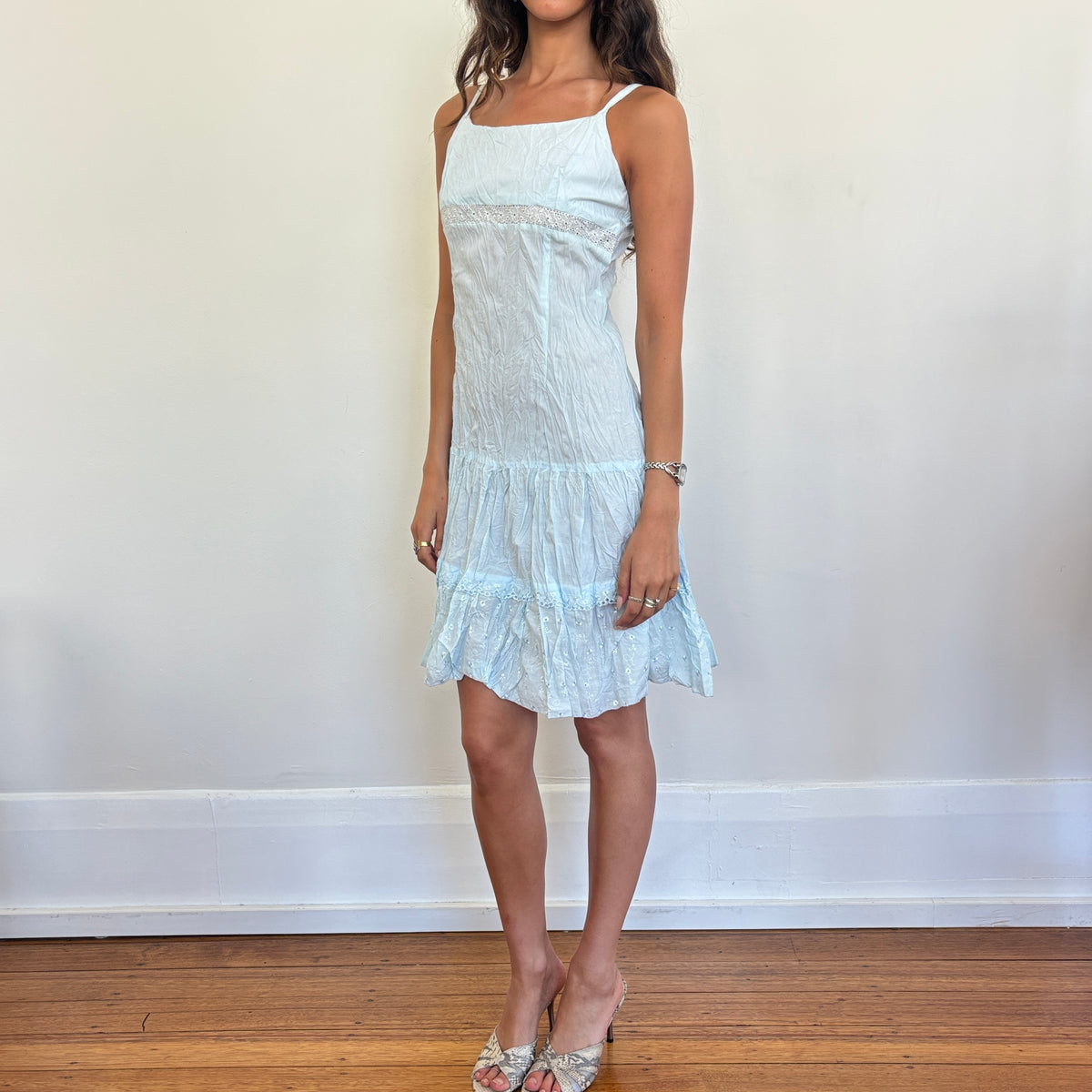 Blue midi dress - S