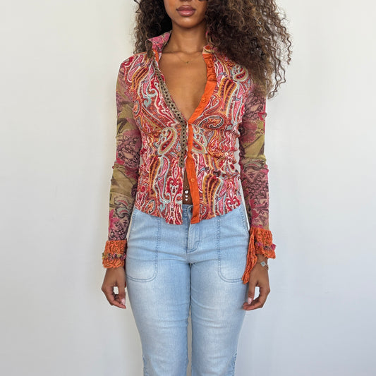 Italian paisley print shirt - XS