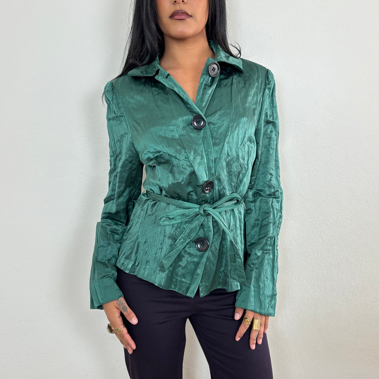 Green metallic blazer - S/M