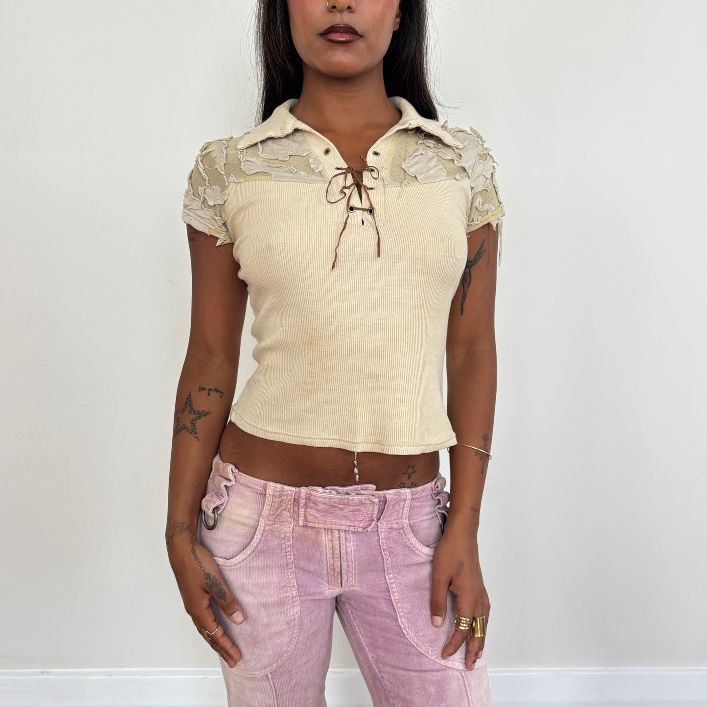 Italian lace detail top - S/M