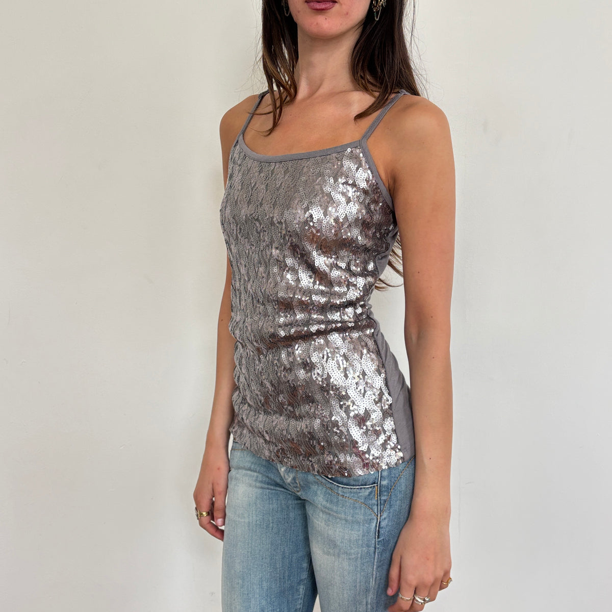Italian silver cami - S/M