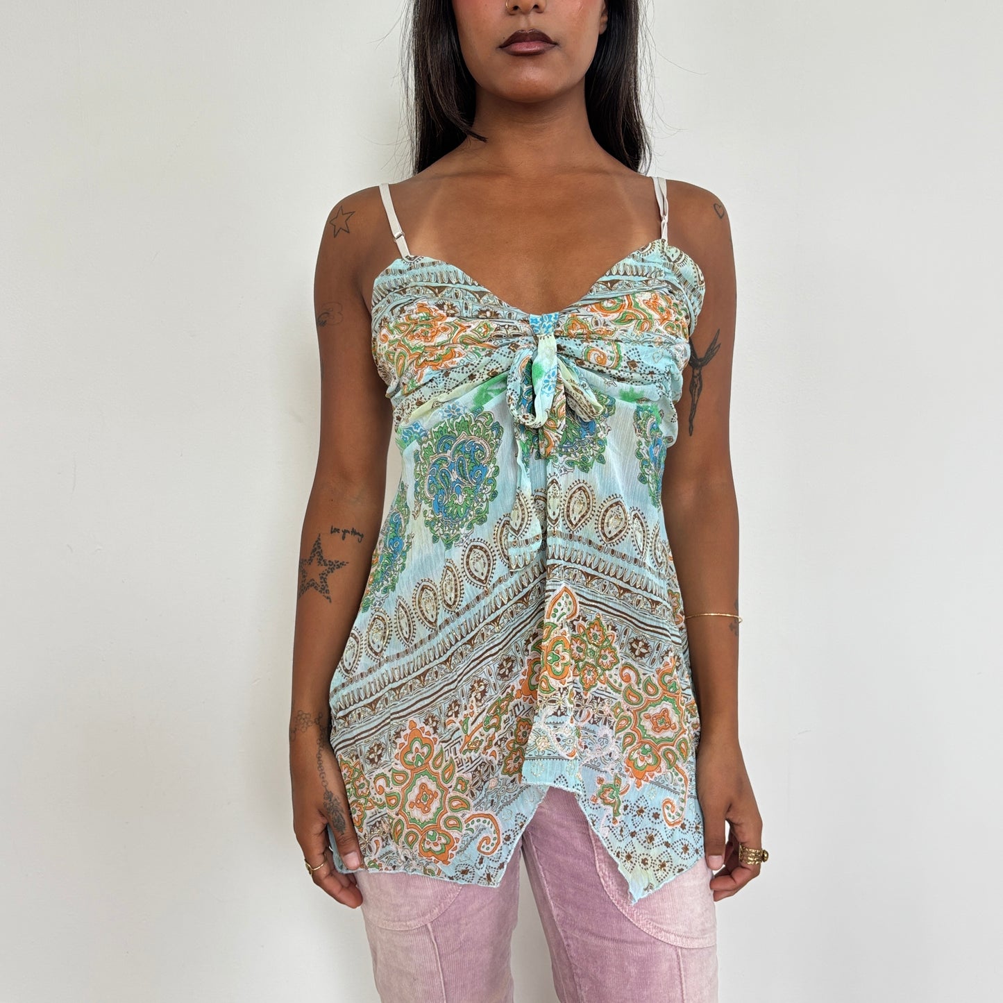 Italian sparkly mesh cami - M