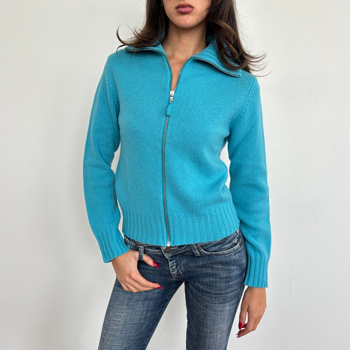 Blue wool jumper - M